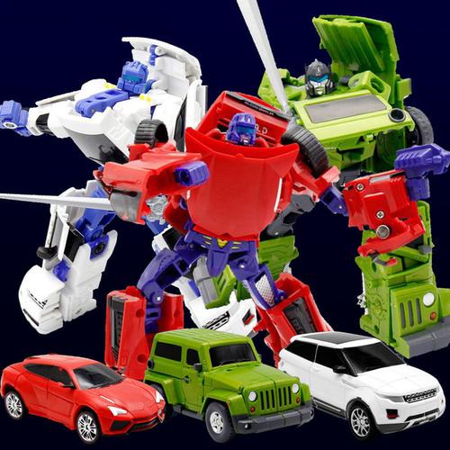 威将变形玩具金刚4 调节车小队路障追捕探照灯儿童汽车机器人模型